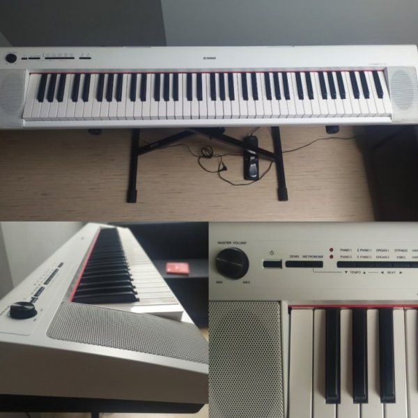 klávesy Yamaha NP-32 white + pedál Stagg + stojan Razzor