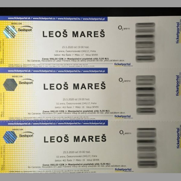 Leoš Mareš 3 lístky vedle sebe (402) pondělí 25.5.2019 Praha