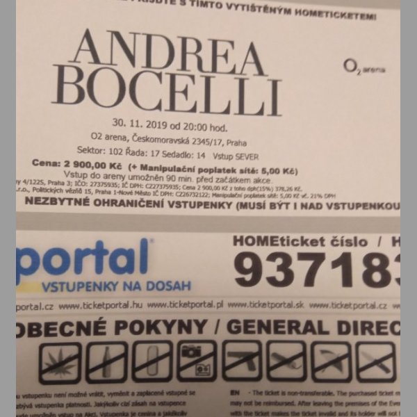 Andrea Bocelli Praha 30.11.2019